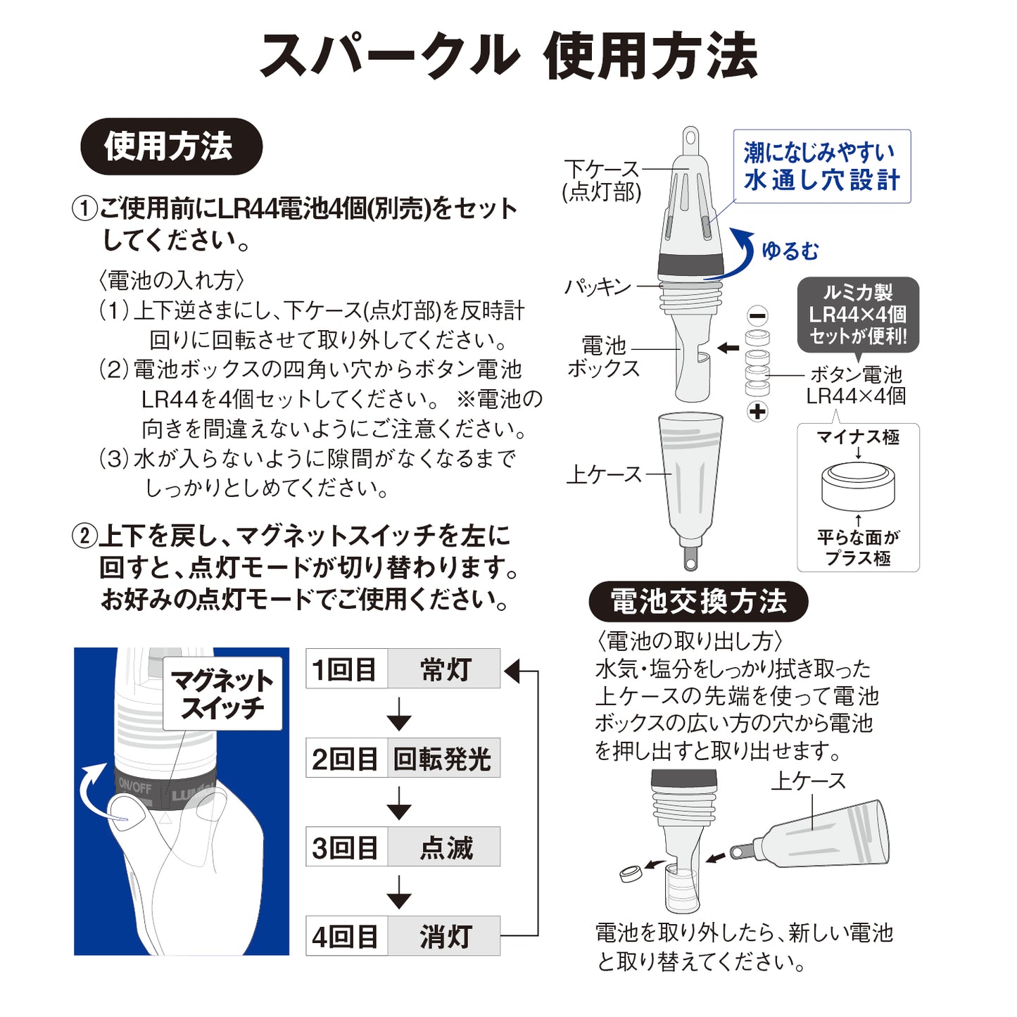 水中ライト スパークル 全6色